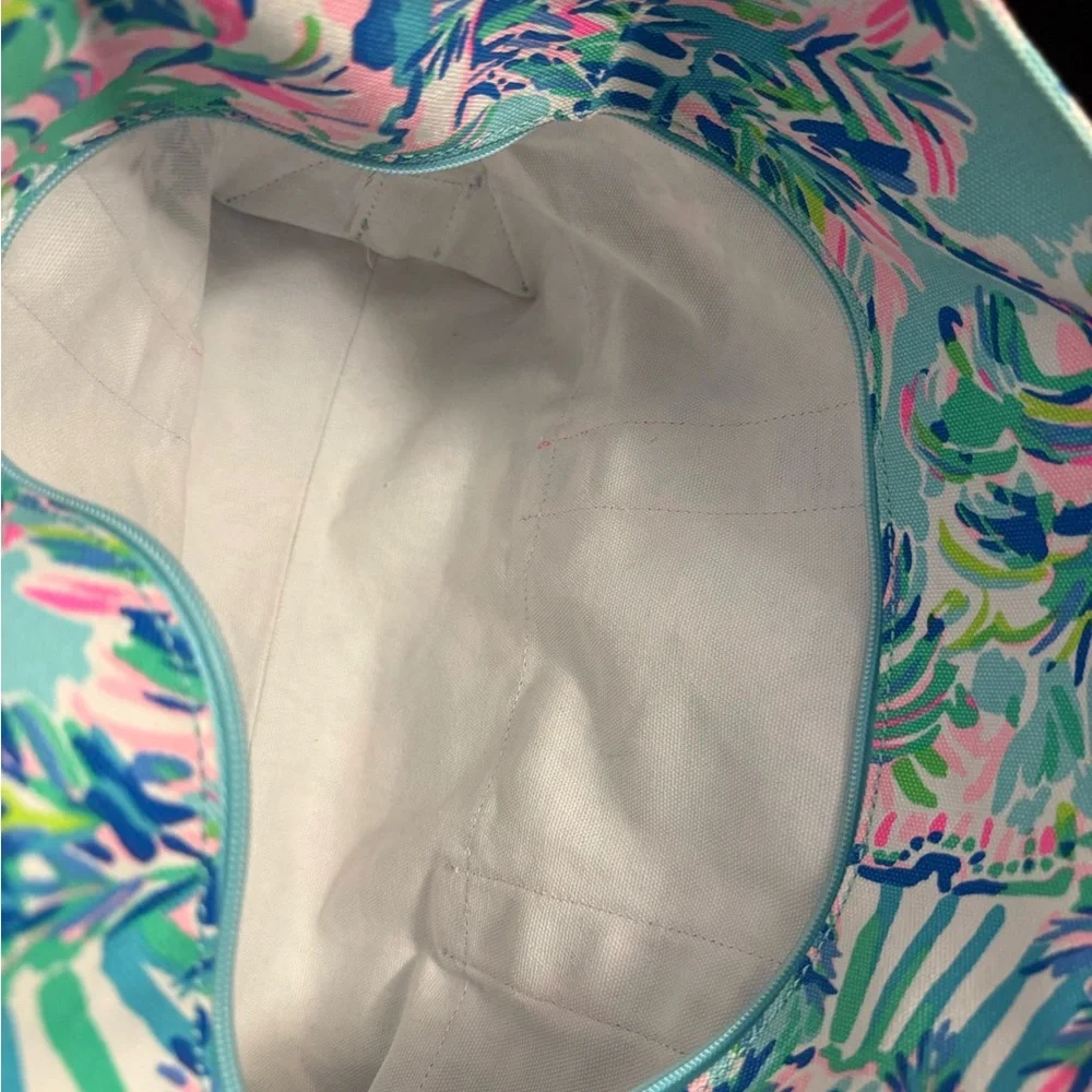 Lilly Pulitzer Blue and Pink Tropical Tote Bag - Picture 9 of 10